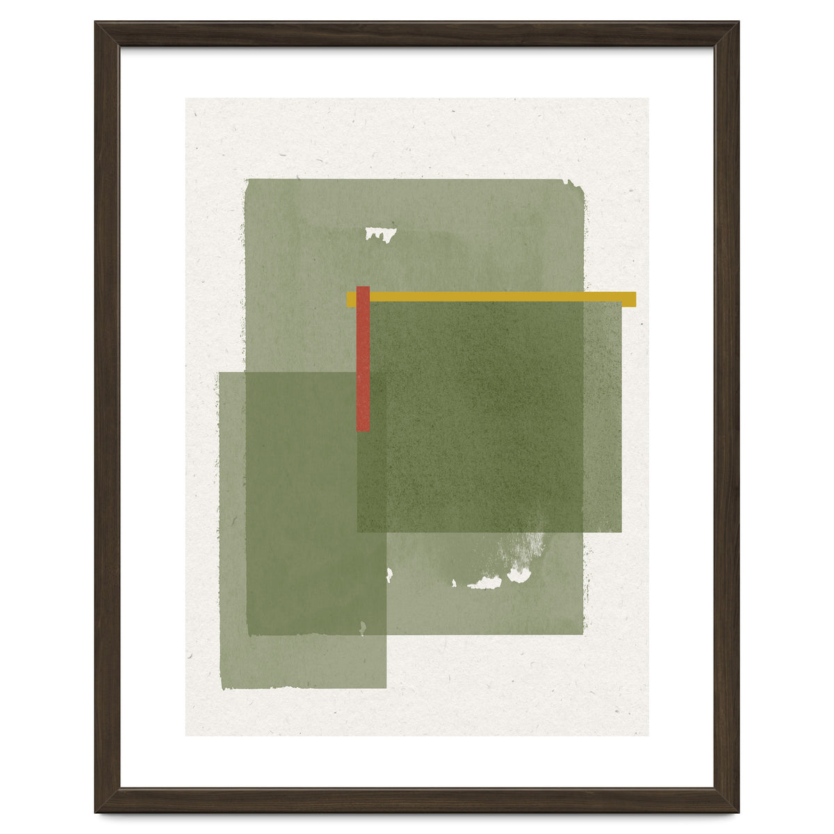 GREEN WATERCOLOR SHAPES NO.2