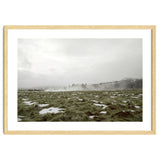 Remaining snow in the late summer greenfield - Iceland thumbnail