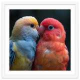 Two Lovebirds Nuzzling Close Up Portrait thumbnail