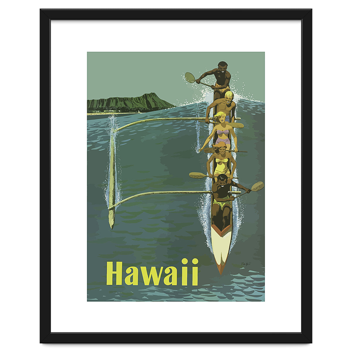 Hawaii, Boat a Big Wave