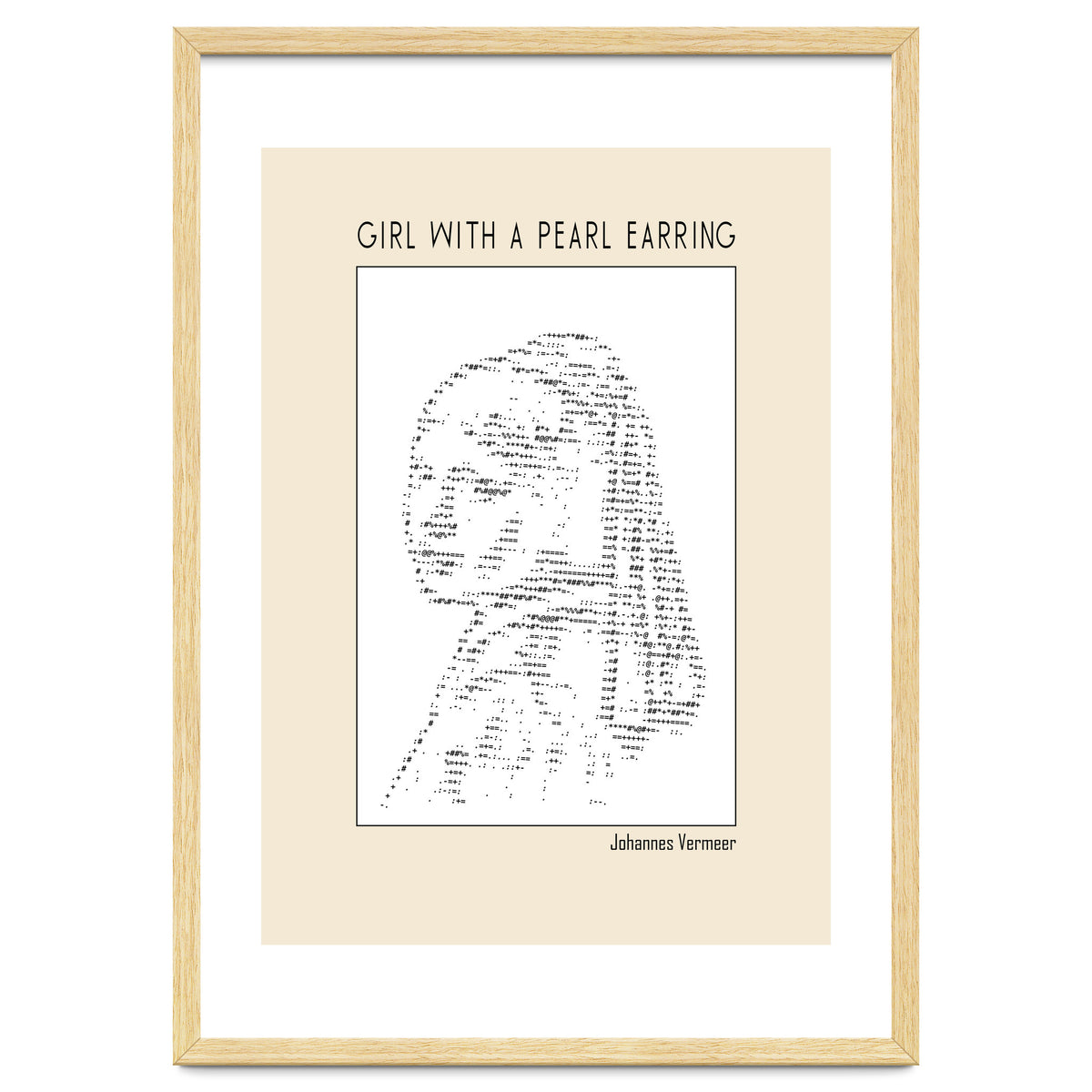 Girl With A Pearl Earring Johannes Vermeer Ascii Art