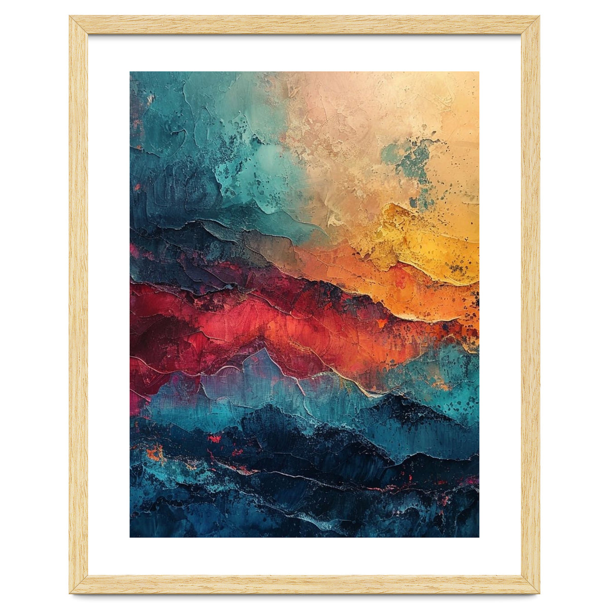 Abstract Textured Mountain Landscape