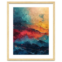 Abstract Textured Mountain Landscape
