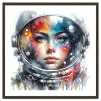 Watercolor Woman Astronaut