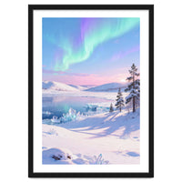 Northern Lights, Aurora Sky, Arctic Landscape, Aurora borealis, Snow Fall