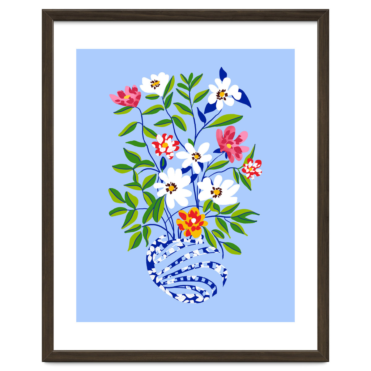 The Floopy Planter, Abstract Flower Pot Illustration, Pop Bohemian Eclectic Botanical, Flower Colorful Blossom