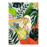 Spring Break, Tropical Bohemian Travel Line Art, Woman Fashion Palm Forest Jungle Watercolor Nature (Print Only) thumbnail