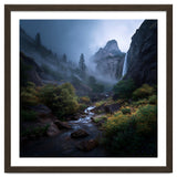 Majestic Misty Mountain Valley with Cascading Waterfall thumbnail