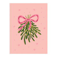 Mistletoe And Pink Bow (Print Only)