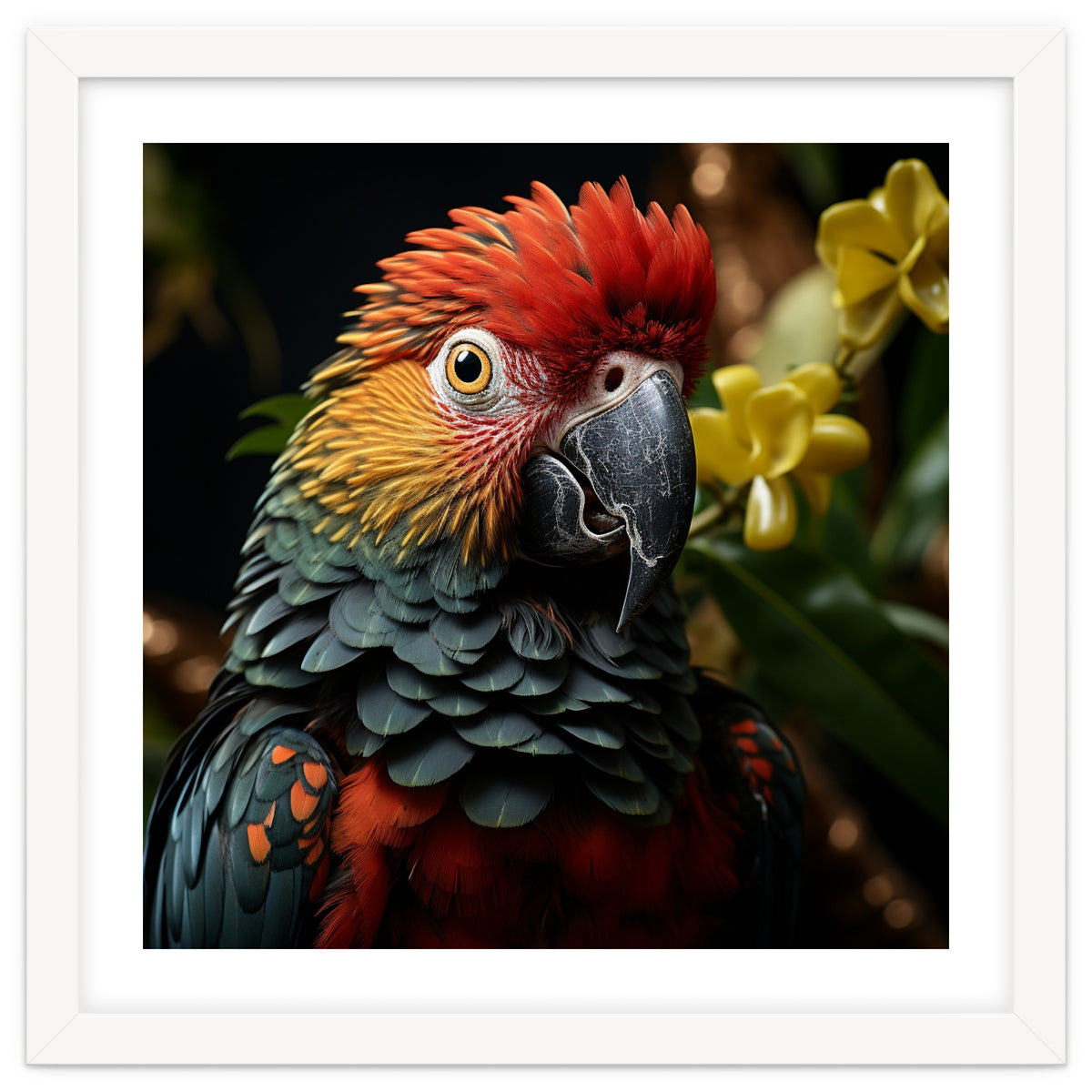 Vibrant Macaw Parrot With Red And Yellow