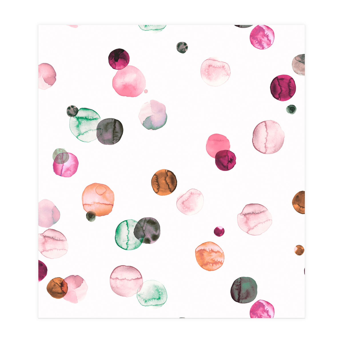 Polka Dots Watercolor Minimal Pink (Print Only)