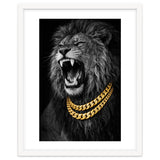 Bejweled hyper-realistic lion photography,diamond fangs portrait thumbnail