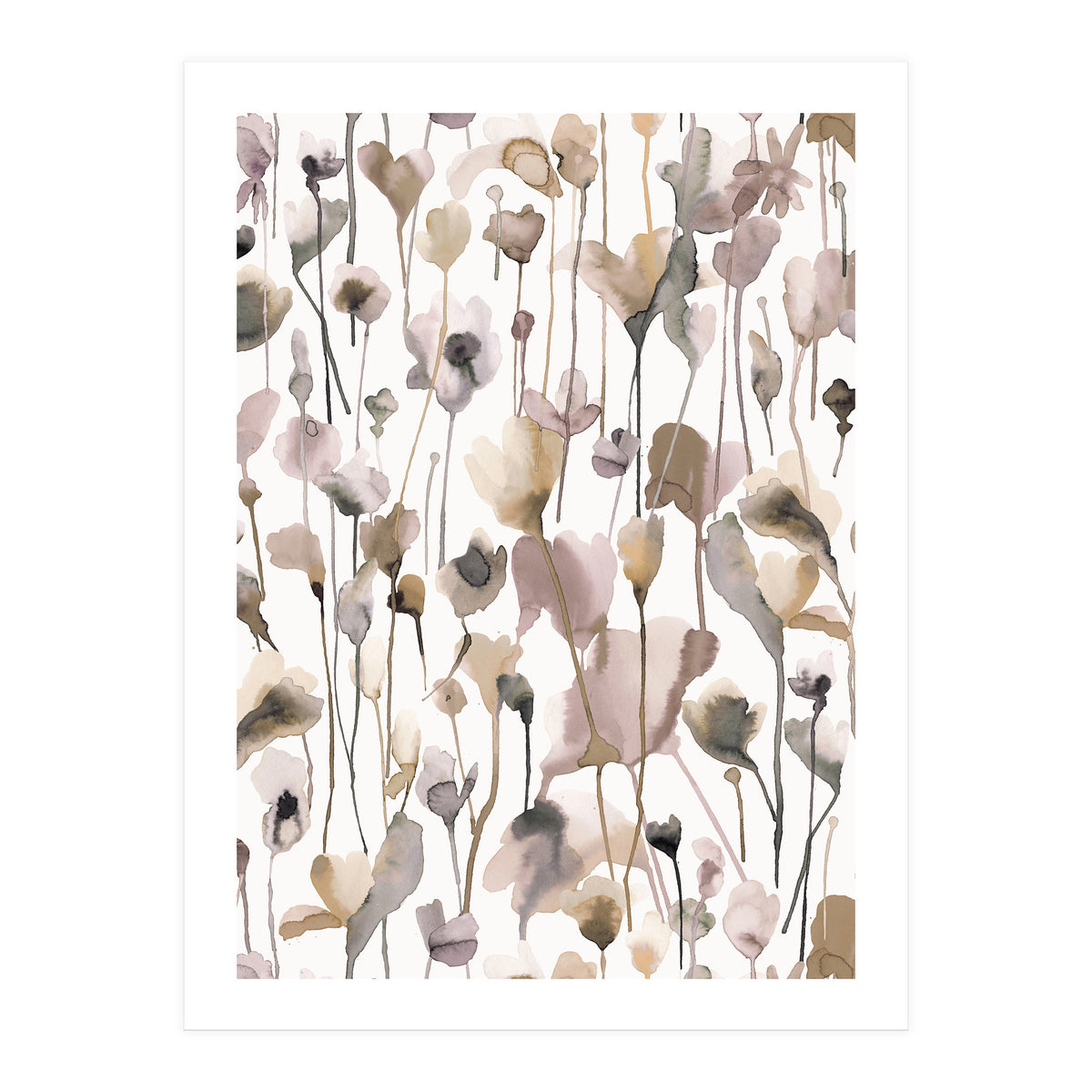 Watercolour Terracotta Wild Flowers (Print Only)