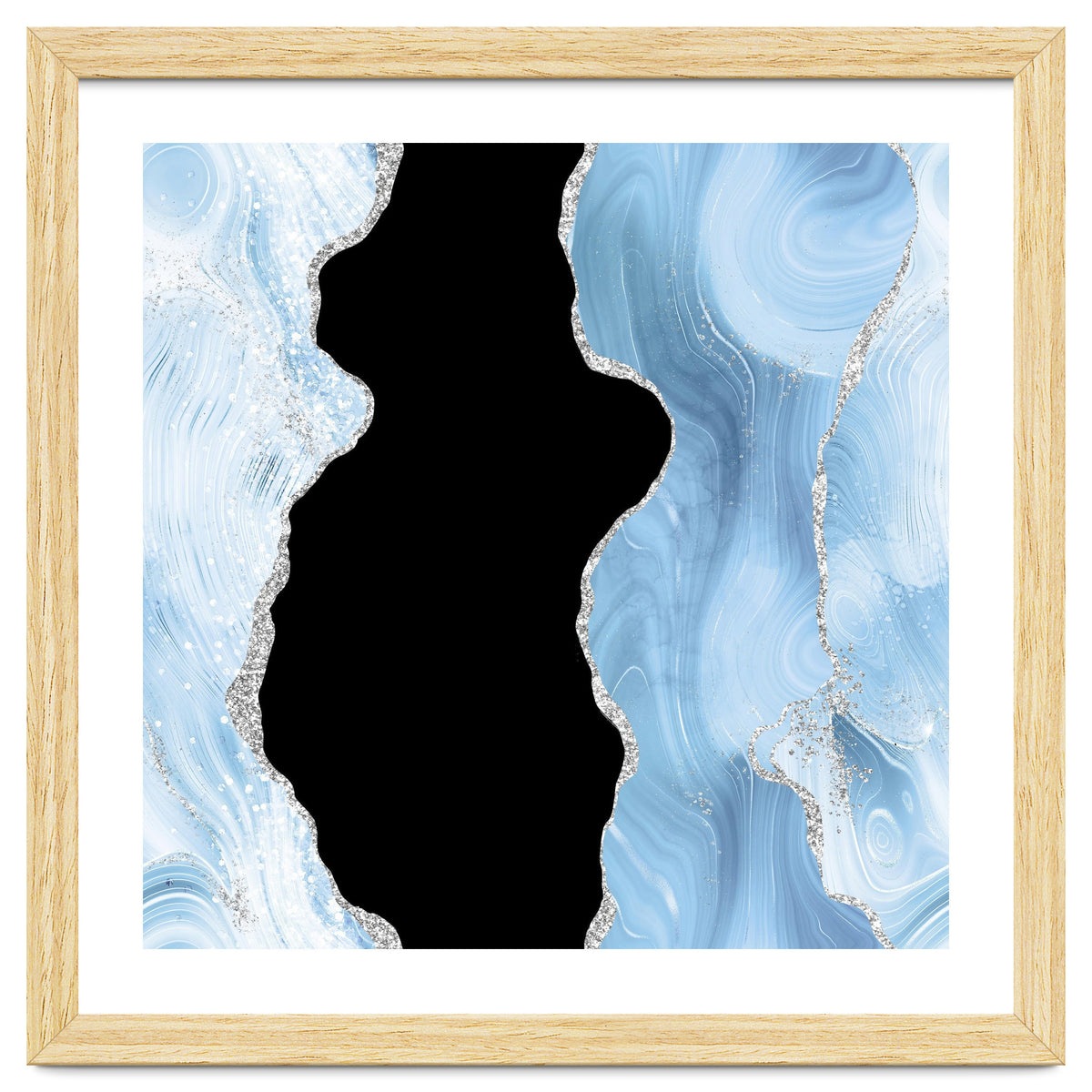 Blue & Silver Agate Glitter Texture 02