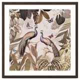 Vintage Sepia Exotic Peacocks Jungle thumbnail