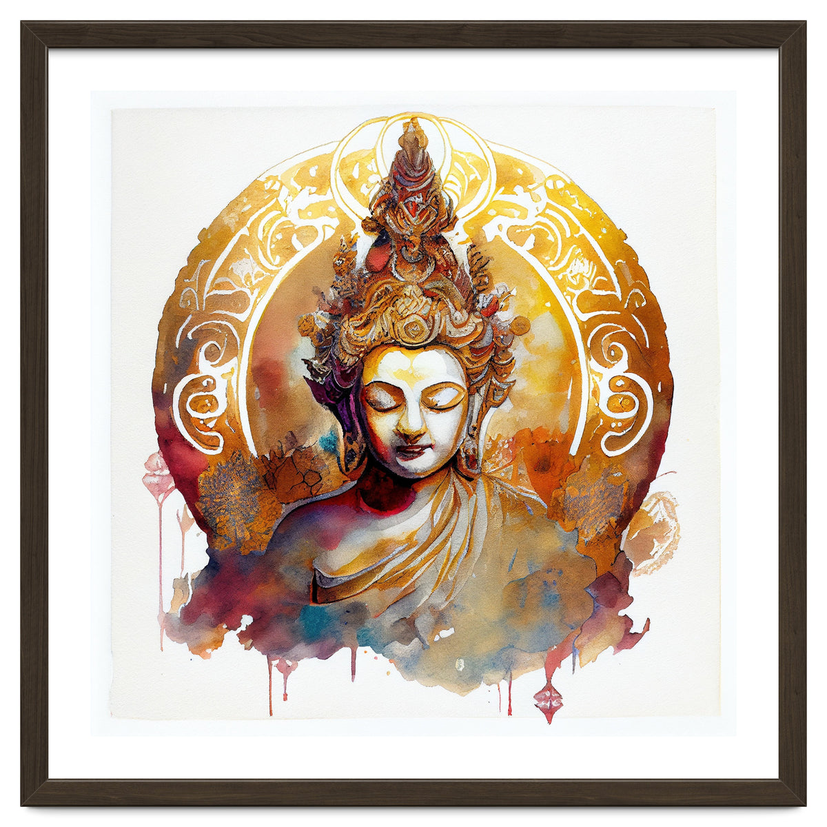 Golden Halo Buddha Portrait