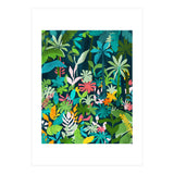 The Midnight Jungle, Botanical Nature Plants Tropical Forest, Watercolor Painting Floral Palm (Print Only) thumbnail
