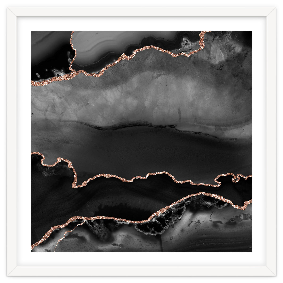 Black & Rose Gold Agate Texture 02