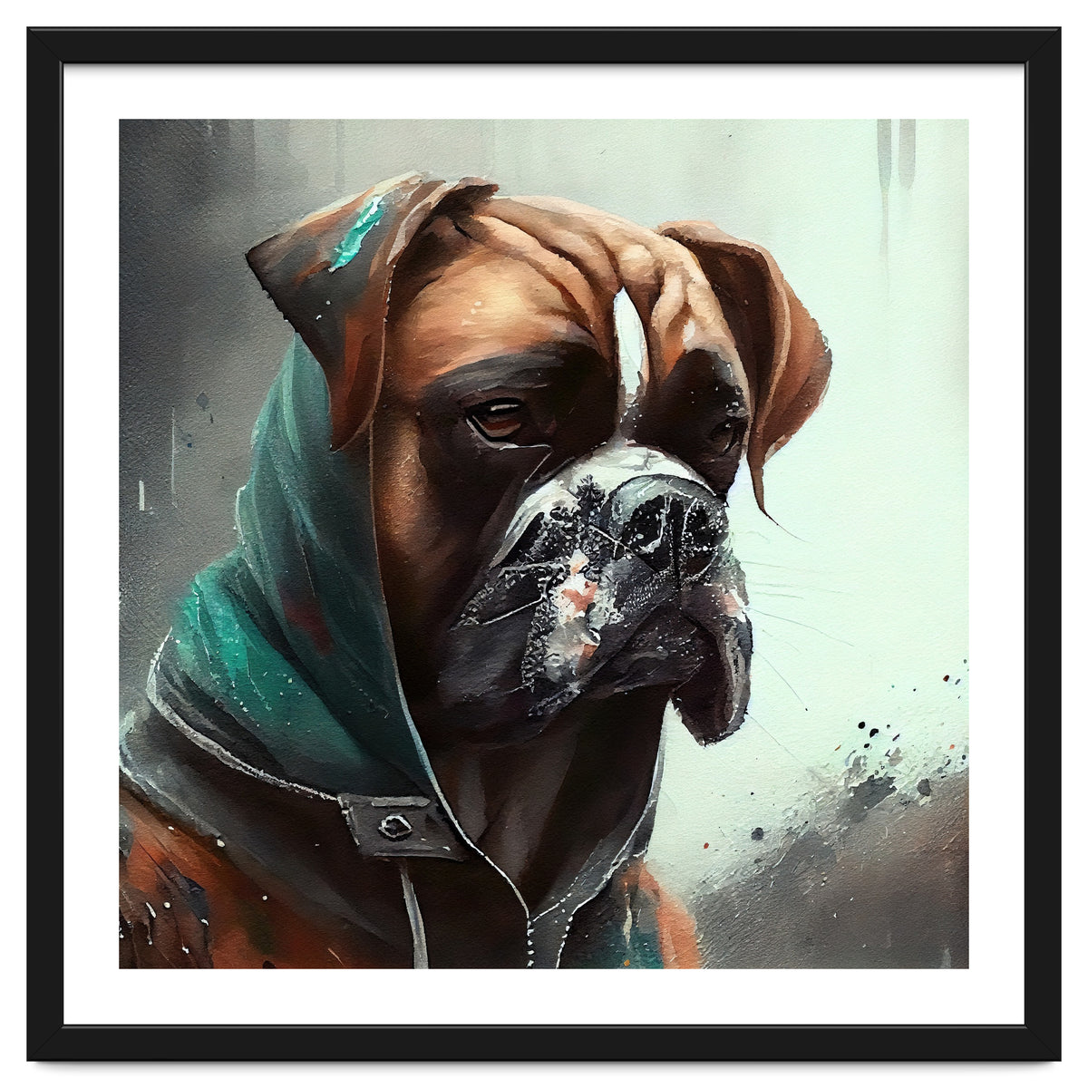 Watercolor Boxer Dog