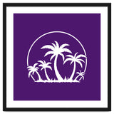 Palm Trees And Sunset in White thumbnail