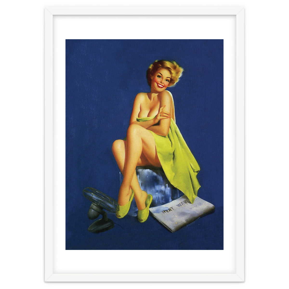 Sexy Pinup Posing With Green Towel
