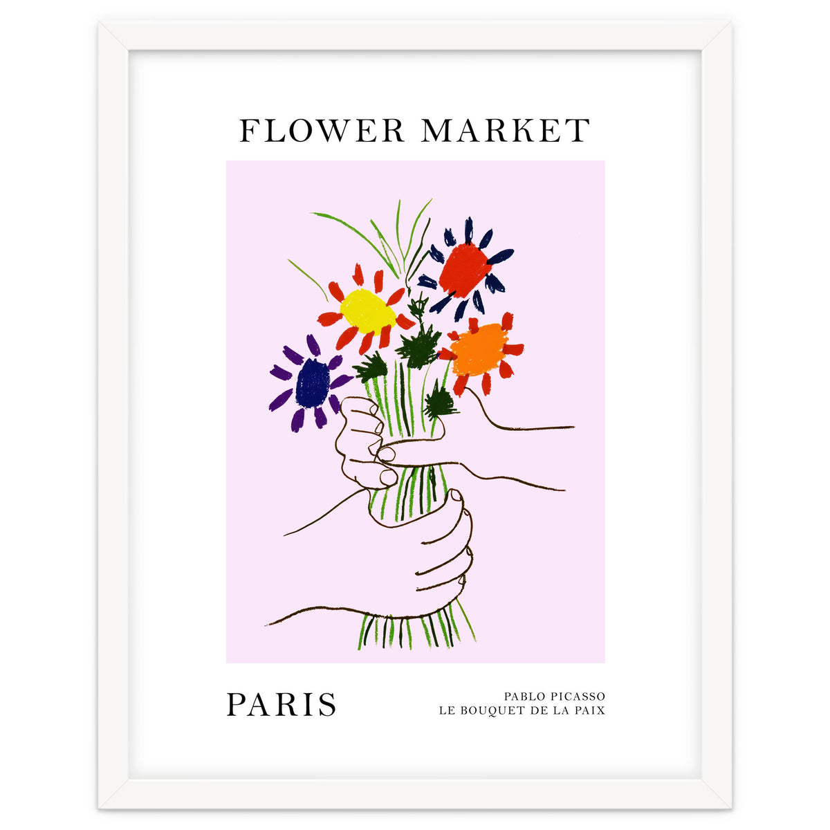 Paris Flower Market Picasso Style Art