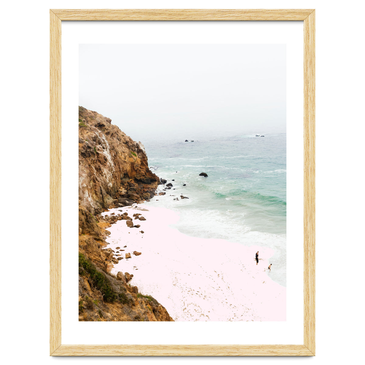 Pink Trails, Beach Tropical Travel Ocean Pastel Digital Art, Photography Sea Scenic Nature Landscape