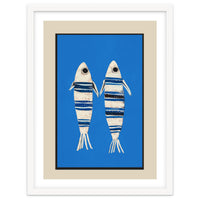 Minimal Fish On Blue