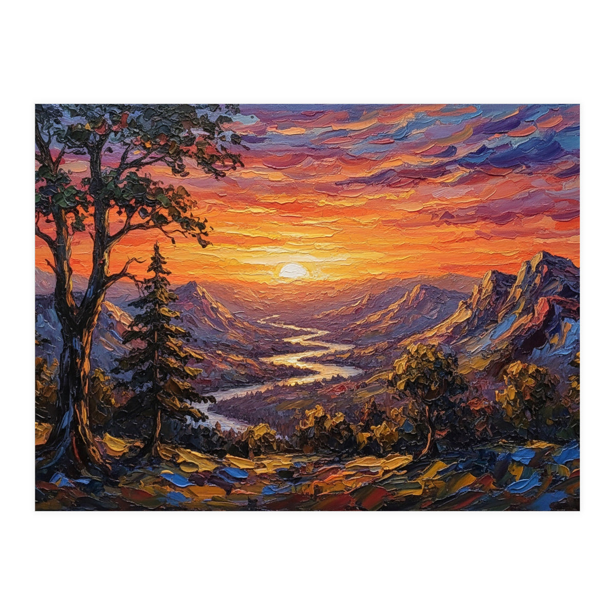 Sunset Over the Valley Peaks (Print Only)