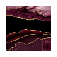 Burgundy & Gold Agate Texture 11 (Print Only)