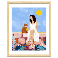 Butterscotch, Cats Pets Cat Mom Watercolor Painting, Pet Parent Animals Quirky Bohemian
