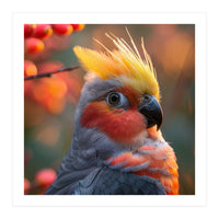 Close Up Portrait Of A Cockatiel Bird (Print Only)