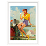 Pinup Girl On A Fence Showing A Love Letter thumbnail