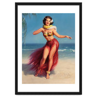 Pinup Girl In Hawaiian Costume