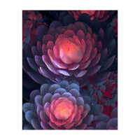 Ethereal Neon Blooms: Intricate 3D Floral Fractal Art (Print Only)