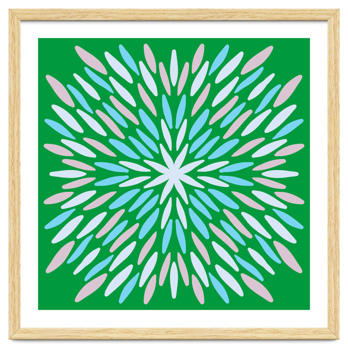 Petal Burst - green, blue, beige