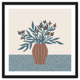 Brown Flowers in a Vase – Minimalist Floral Still Life thumbnail