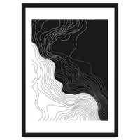 Abstract Black And White Wavy Lines Flowing