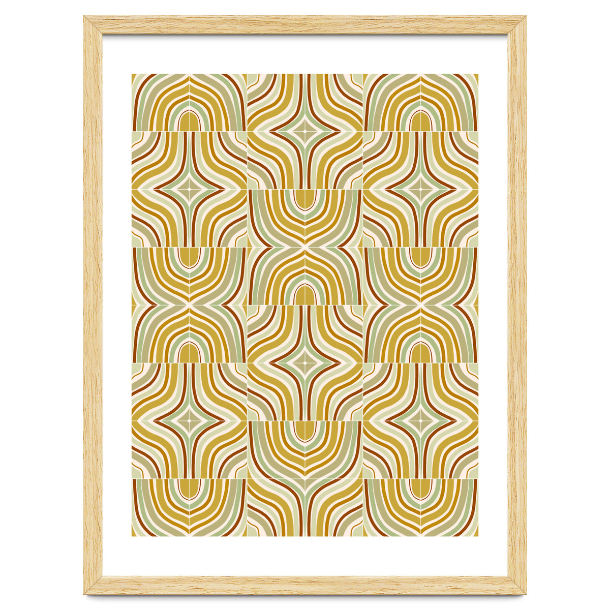 Ochre Retro Marbled Tiles