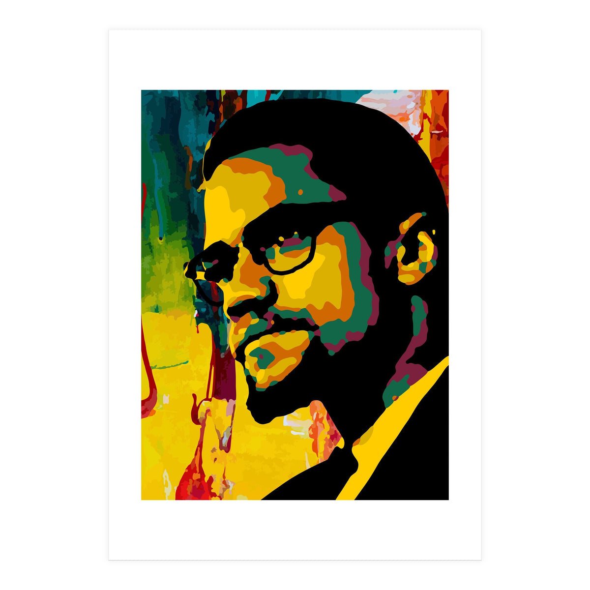 Malcolm X Colorful Abstract Art (Print Only)
