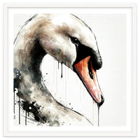Watercolor Swan Portrait