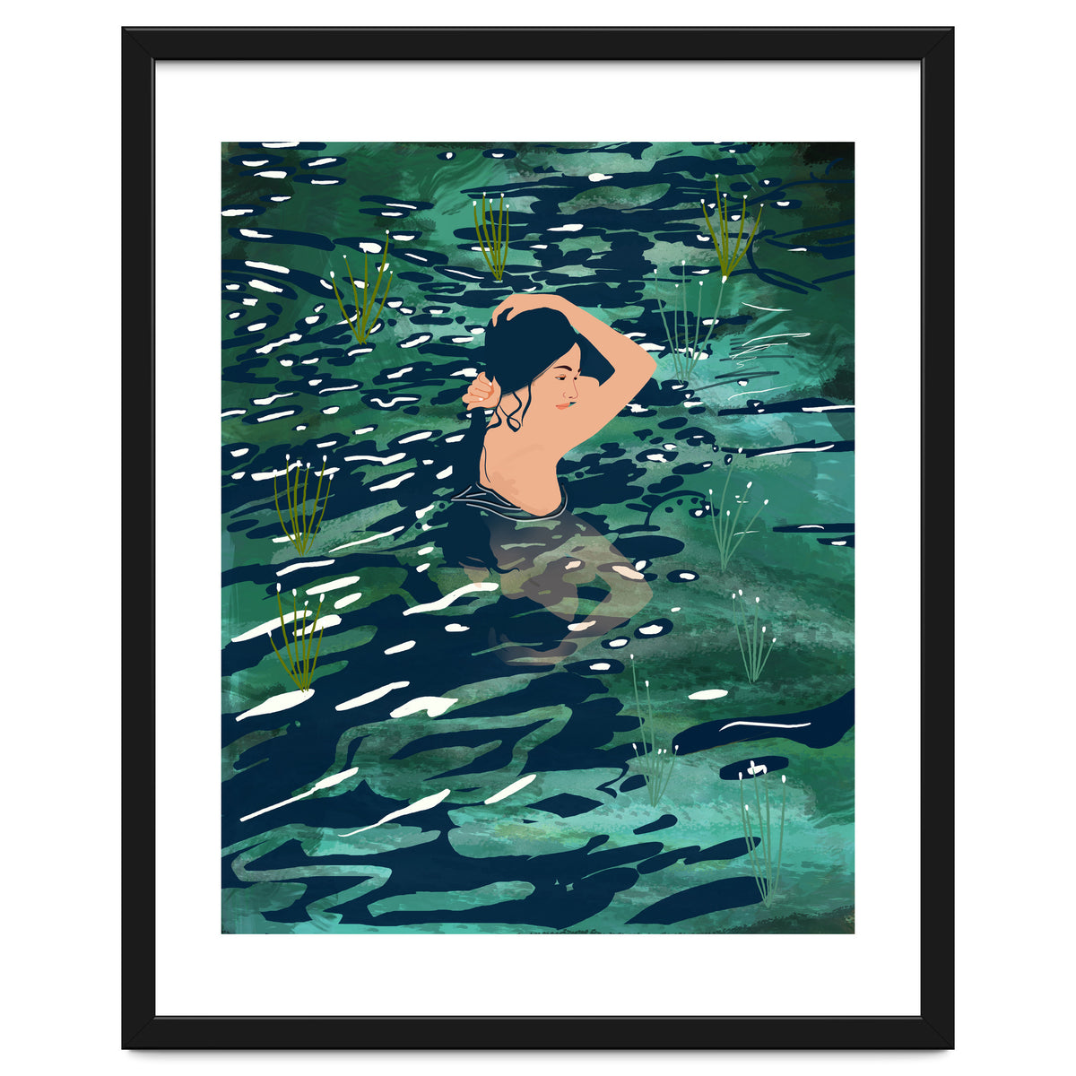 The Birth Of A Lake, Wild Nature Landscape Painting, Bohemian Woman Free Spirit