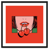 Pop Art Cherry Bold Lips With A Classic Design thumbnail