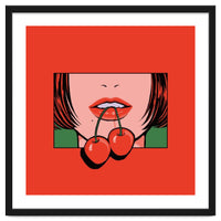 Pop Art Cherry Bold Lips With A Classic Design