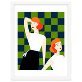 Moods, Checkers Girl Friends Chic Chess, Modern Bohemian Eclectic Woman Girl Boss, Bff Fashion Style thumbnail