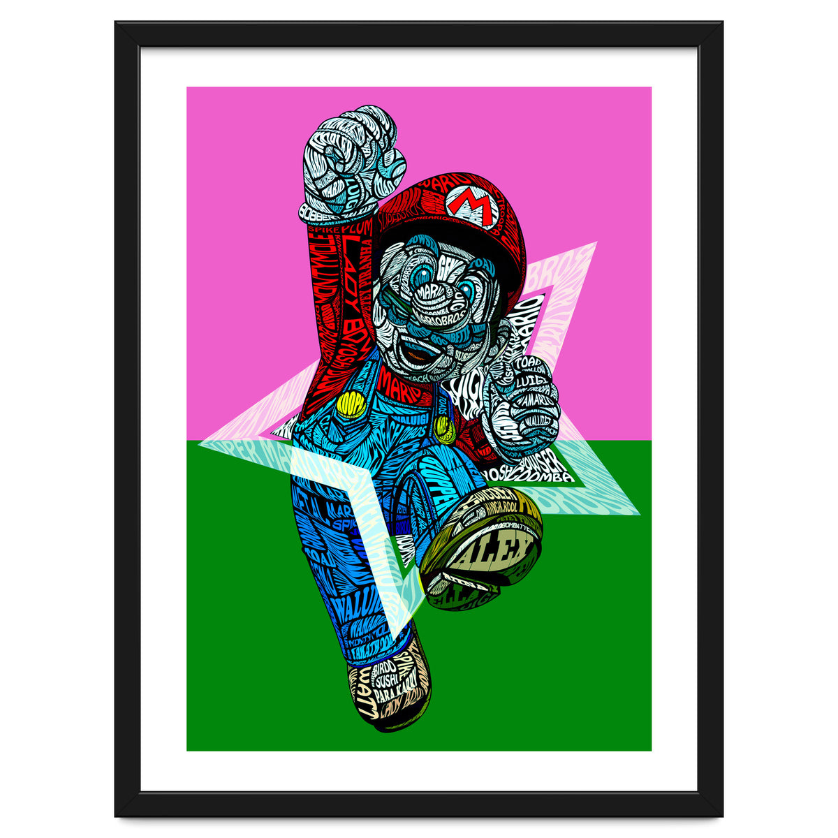 Mario Bross Typo Style Cartoon Pop Art