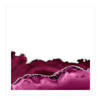 Burgundy & Silver Agate Texture 16  (Print Only)