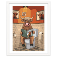 Highland Cow On The Toilet