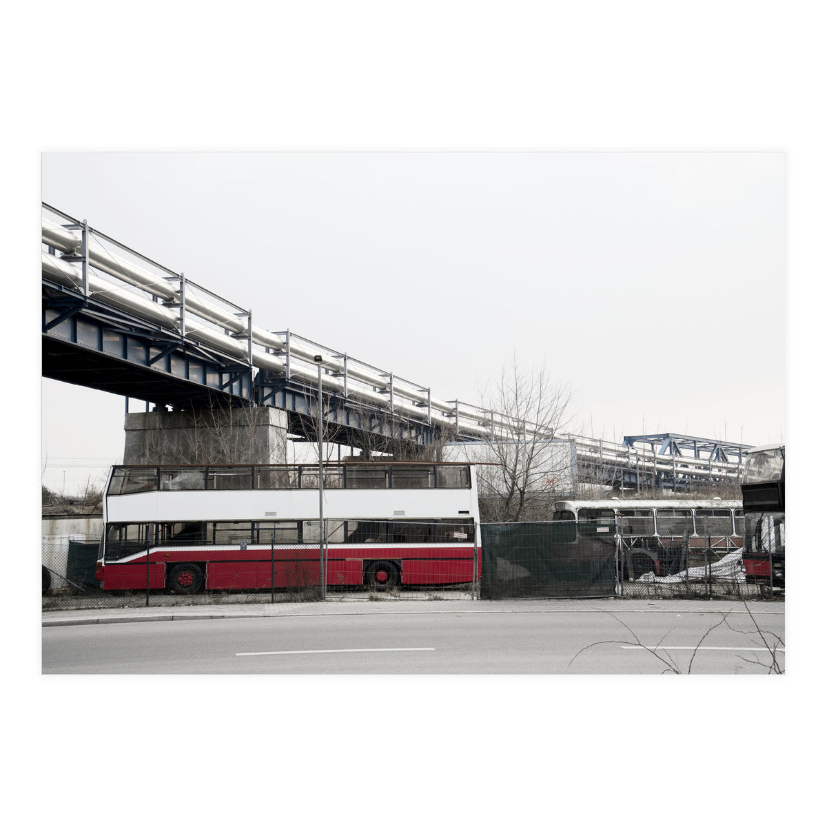 Abandoned Bus under the rail bridge (Print Only)