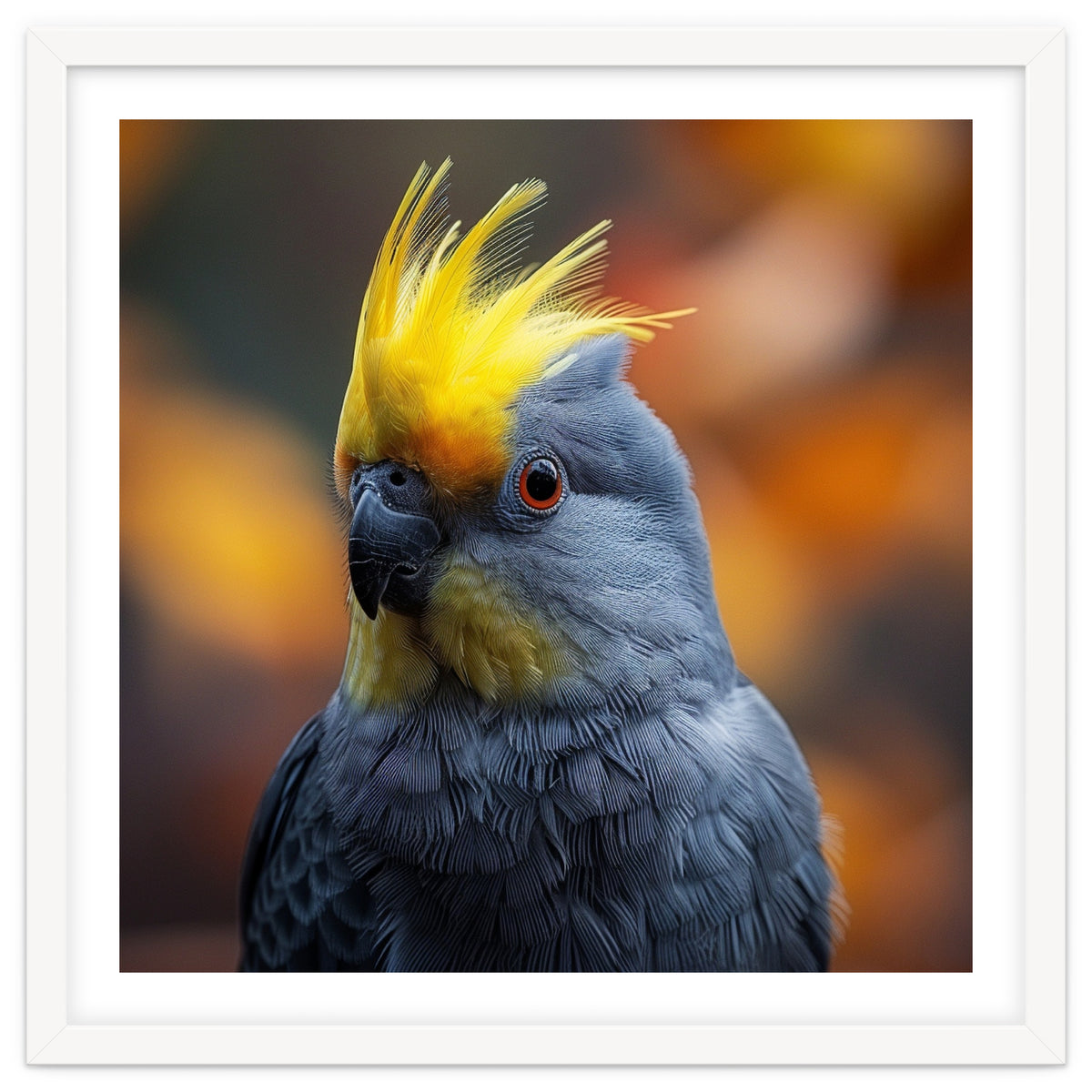 Close-up Portrait of a Yellow Cockatoo in the Wild.